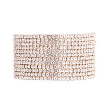 Load image into Gallery viewer, Gold Clear 12 Row Stone Bracelets
