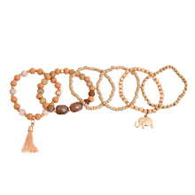 Load image into Gallery viewer, Neutral Elephant Charm 7 Pcs Bracelets
