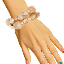Load image into Gallery viewer, Light Brown Marbled Bead Bracelets
