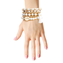 Load image into Gallery viewer, White Glass Love 6 Pcs Bracelets

