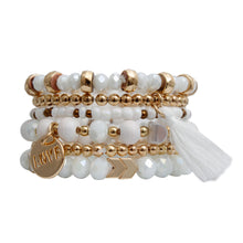 Load image into Gallery viewer, White Glass Love 6 Pcs Bracelets
