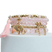 Load image into Gallery viewer, Light Pink Elephant Horseshoe Bracelets
