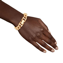 Load image into Gallery viewer, Iced Gold Cuban Chain Clasp Bracelet
