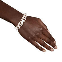 Load image into Gallery viewer, Iced Silver Cuban Chain Clasp Bracelet
