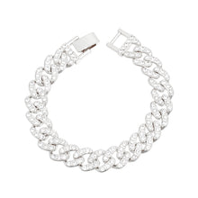 Load image into Gallery viewer, Iced Silver Cuban Chain Clasp Bracelet
