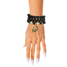 Load image into Gallery viewer, Matte Black Tree of Life Bracelets
