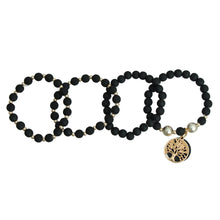 Load image into Gallery viewer, Matte Black Tree of Life Bracelets
