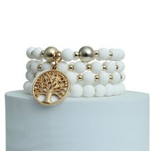 Load image into Gallery viewer, Matte White Tree of Life Bracelets
