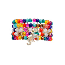 Load image into Gallery viewer, Rainbow Glass 5 Pcs Elephant Bracelets
