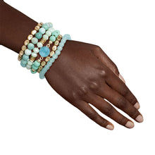 Load image into Gallery viewer, Mint Bead Druzy Charm Bracelets

