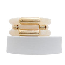 Load image into Gallery viewer, Light Brown Tube Stretch Bangle Set
