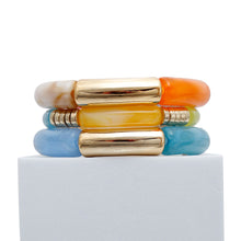 Load image into Gallery viewer, Multi Color Tube Stretch Bangle Set
