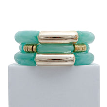 Load image into Gallery viewer, Turquoise Tube Stretch Bangle Set
