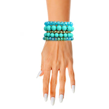 Load image into Gallery viewer, Matte Turquoise Ball and Glass Bracelets
