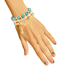 Load image into Gallery viewer, 3 Strand Mint Love Bracelets
