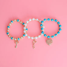 Load image into Gallery viewer, 3 Strand Mint Love Bracelets
