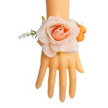 Load image into Gallery viewer, Orange Fabric Flower Bracelet
