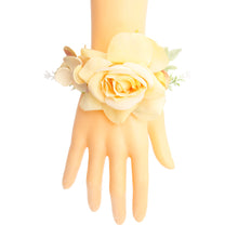 Load image into Gallery viewer, Yellow Fabric Flower Bracelet

