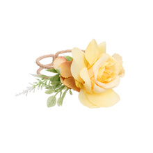 Load image into Gallery viewer, Yellow Fabric Flower Bracelet
