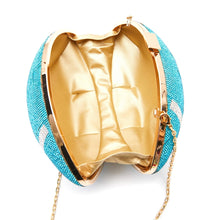 Load image into Gallery viewer, Turquoise Bling Football Clutch
