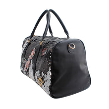 Load image into Gallery viewer, Black Sequin Power Duffel Bag
