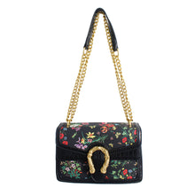 Load image into Gallery viewer, Black Floral Designer Square Satchel
