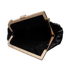 Load image into Gallery viewer, Black Ribbed Angled Frame Clutch
