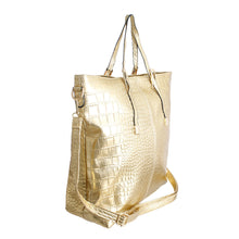Load image into Gallery viewer, Shiny Gold Croc 3 Pcs Bag Set
