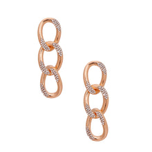 Load image into Gallery viewer, Gold Crusted Rhinestone Link Earrings
