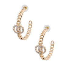 Load image into Gallery viewer, Gold Chain Infinity Ring Hoops
