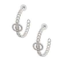 Load image into Gallery viewer, Silver Chain Infinity Ring Hoops
