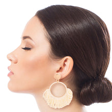 Load image into Gallery viewer, Cream Seed Bead Draped Earrings
