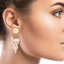 Load image into Gallery viewer, Gold Round Pearl Cluster Earrings
