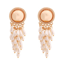 Load image into Gallery viewer, Gold Round Pearl Cluster Earrings
