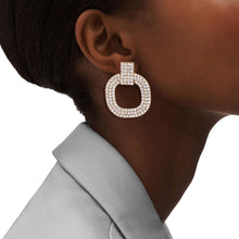 Load image into Gallery viewer, Gold Pave Squared Earrings
