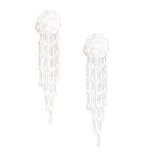 Load image into Gallery viewer, Clear Glass Bead Ball Fringe Earrings
