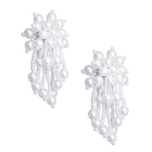 Load image into Gallery viewer, White Ball Pearl Cluster Studs
