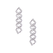 Load image into Gallery viewer, Silver Square Cuban Chain Earrings
