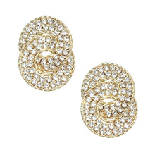 Load image into Gallery viewer, Gold Crystal Hooked Ring Studs
