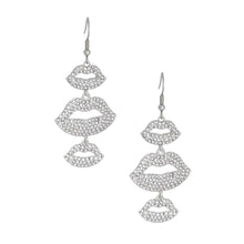 Load image into Gallery viewer, Silver Triple Lips Earrings
