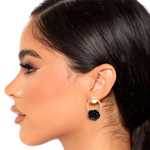 Load image into Gallery viewer, Black Rose Gold Ring Studs
