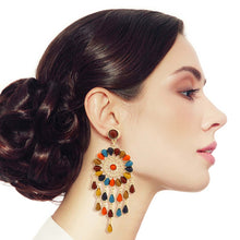 Load image into Gallery viewer, Multi Color Bead Dream Catcher Earrings
