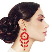 Load image into Gallery viewer, Pink Bead Dream Catcher Earrings
