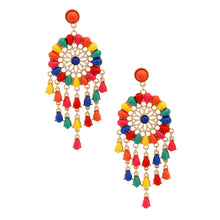 Load image into Gallery viewer, Rainbow Bead Dream Catcher Earrings
