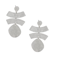 Load image into Gallery viewer, Silver Multi Texture Metal Earrings
