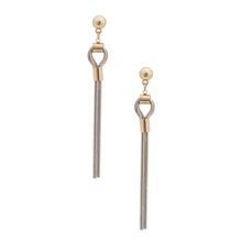 Load image into Gallery viewer, Gold Knotted Chain Tassel Earrings
