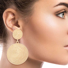 Load image into Gallery viewer, Gold Rope Double Round Earrings
