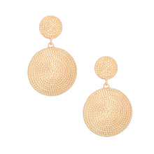Load image into Gallery viewer, Gold Rope Double Round Earrings
