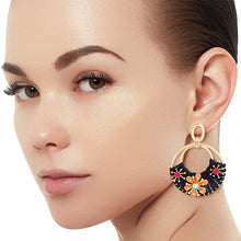 Load image into Gallery viewer, Coral Flower Round Earrings
