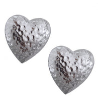 Load image into Gallery viewer, Dozen Silver Hammered Heart Stud Earrings
